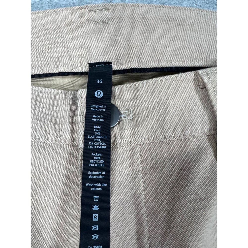 Lululemon ABC Slim-Fit Pant 36 Raw Linen Utilitech 32 Inseam Tapered Chino Mens - Picture 5 of 12